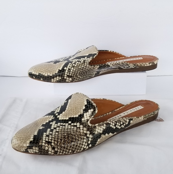 Veronica Beard python embossed leather mules - Picture 4 of 16